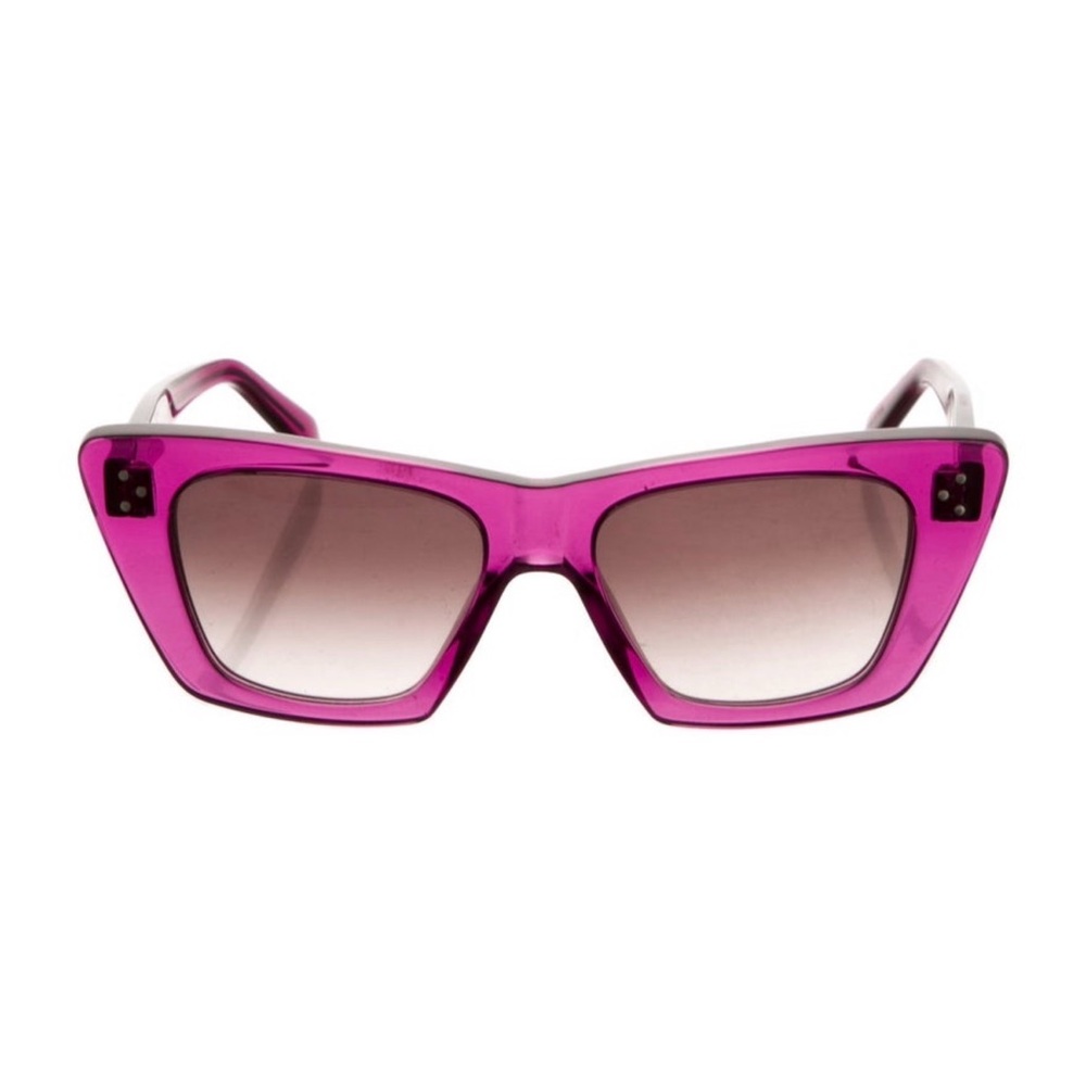 Celine Paris Triomphe Cat Eye Sunglasses — Transparent Amethyst/Purple